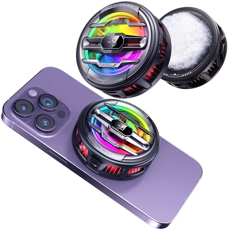 Radiador enfriador de teléfono semiconductor magnético K22 con pantalla Compatible con iPhone 16 15 14 13 Samsung iPad Ideal para juegos - imagen 2