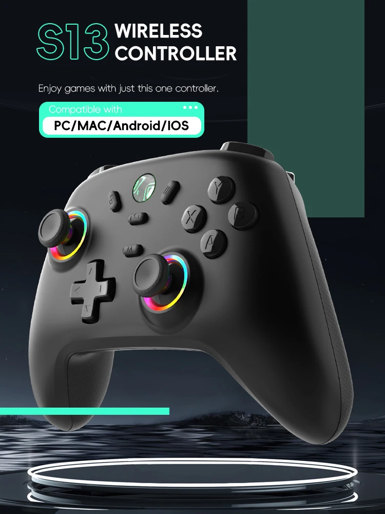 Controlador de juego inalámbrico DATA FROG S13, palo 3D de efecto Hall, para PC/MAC/iOS/portátil/interruptor