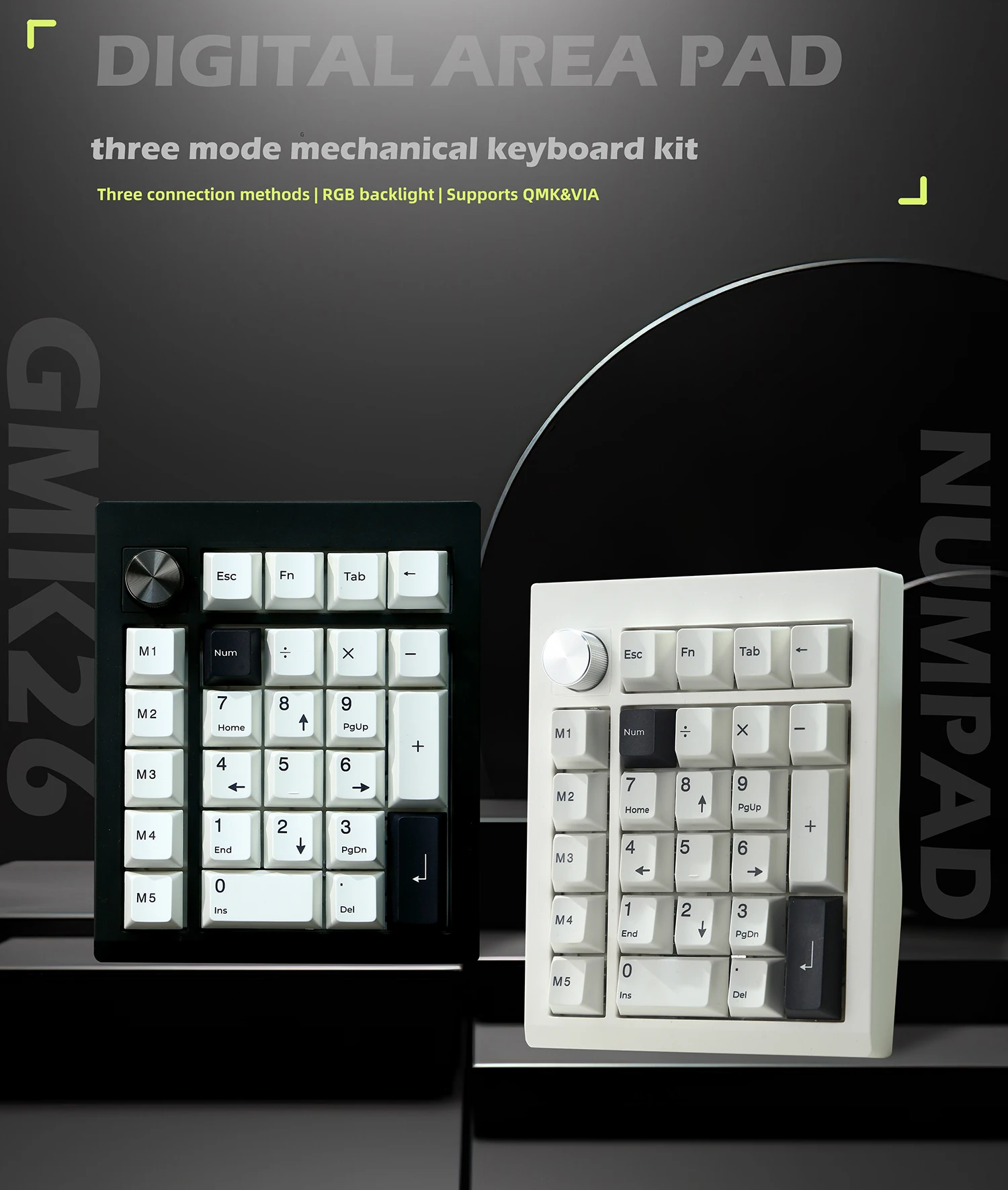 GMK26 Numpad Bluetooth 2,4G junta de 3 modos Teclado mecánico teclas PBT teclado numérico intercambiable en caliente soporte QMK/VIA
