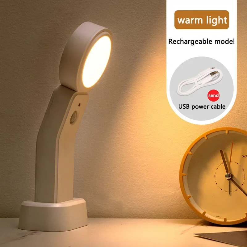 Luz LED nocturna con Sensor de cuerpo humano, luz de lectura recargable por USB, luz nocturna para dormitorio, armario, escalera, lámpara de pasillo con Sensor