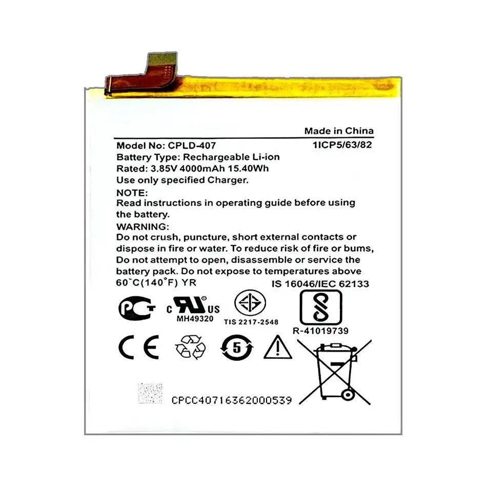 Batería de teléfono móvil Cpld-180 de alta eficiencia Cpld-407 Cpld-403 4000-4100Mah para Coolpad Cool Changer 1 6 - imagen 4