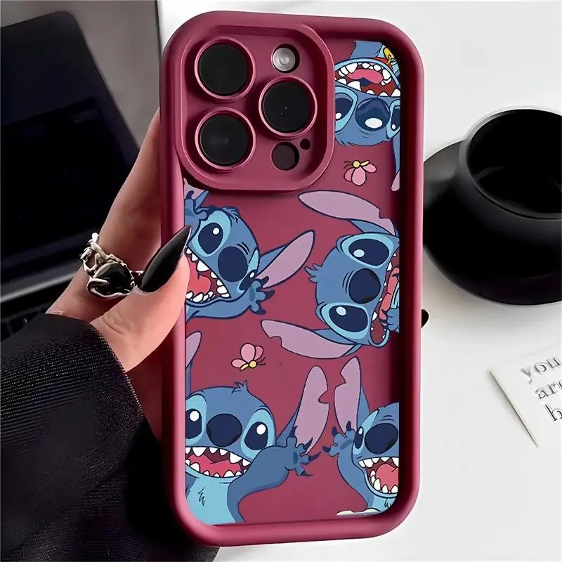 Funda de teléfono para OPPO Reno 12 11 10 4 3 2 5 7 Pro 6 Plus 12F 11F A36 A76 A96 Find X3 Lite A3 Pro cubierta lindo Stitch mate suave TPU - imagen 2