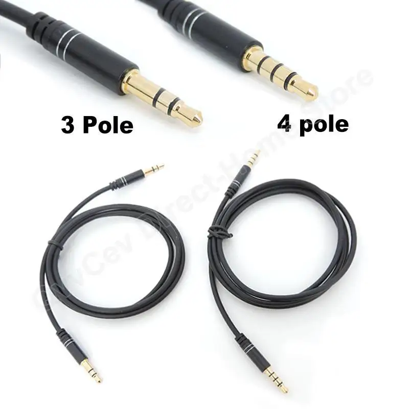 1m 2m 3 4 micrófonos de polo estéreo 3,5mm conector de Audio Cable de extensión macho a macho auriculares macho Cable auxiliar