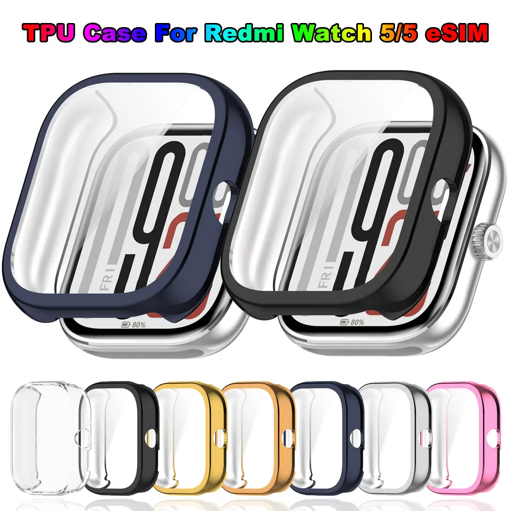 Funda de TPU para Redmi Watch 5, Protector de pantalla de cubierta completa, película antiarañazos, parachoques para Redmi Watch 5, accesorios eSIM