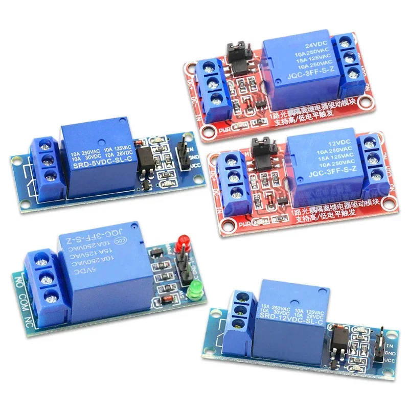 Módulo de relé de 1 canal, protector de placa con optoacoplador/sin optoacoplador, módulo de relé de gatillo de palanca alta y baja, 5V/12V/24V, 1 Uds. - imagen 5