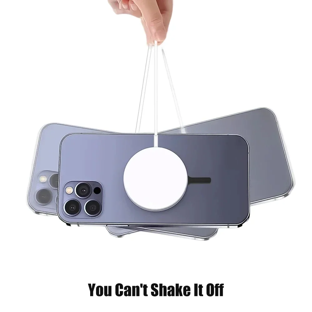 Anillo adaptador magnético adhesivo magnético Universal adecuado para Magsafe IPhone 16 15 teléfono de carga inalámbrica anillo redondo de placa de Metal - imagen 5