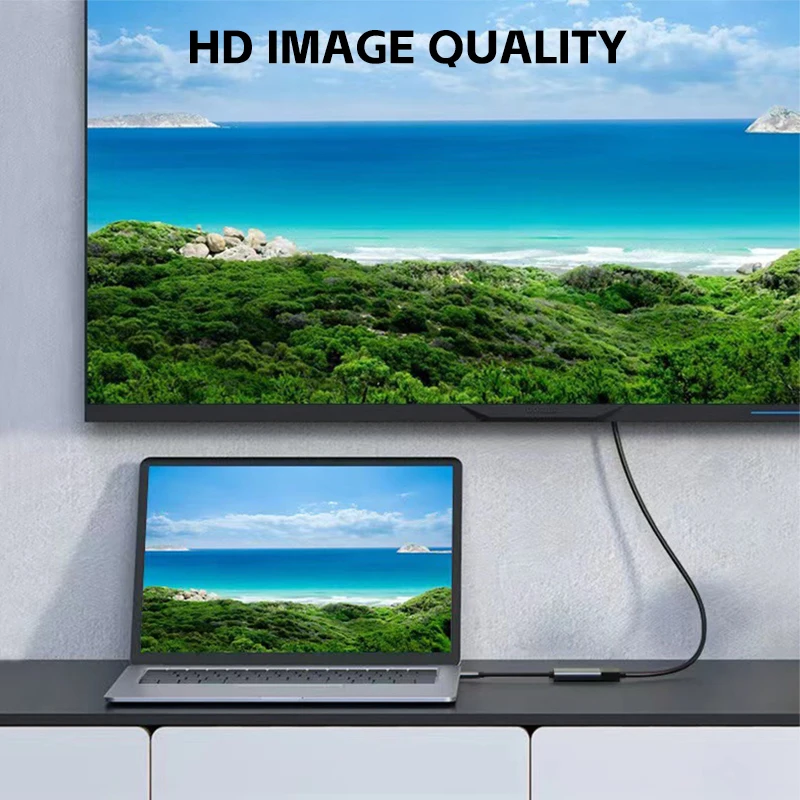 Adaptador de Cable 4K tipo C a HDTV, aleación de aluminio, convertidor USB C a HDTV, adaptador de Cable USB 3,1 HDTV para PC, portátil, MacBook - imagen 4