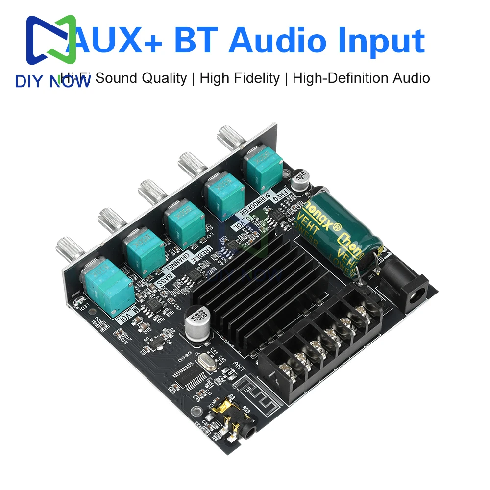 Módulo amplificador Digital MT21 2,1 canales AUX Bluetooth 5, 100W + 50W + 50W, placa amplificadora Bluetooth de alta fidelidad, salida de subwoofer - imagen 5