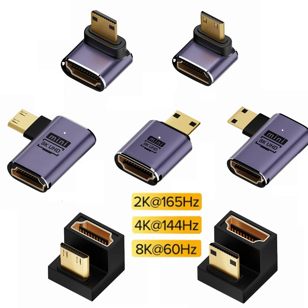 Mini Adaptador HDMI U 360° Macho-Hembra 4K 60Hz - imagen 3