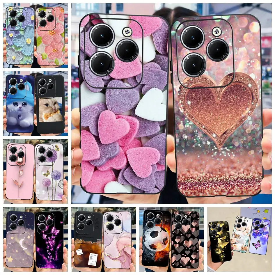 Para Infinix Hot 40 4G Funda 2023 nueva moda amor corazón Funda de dibujos animados Funda trasera de silicona suave para Infinix Hot 40i Hot40 Pro Capa