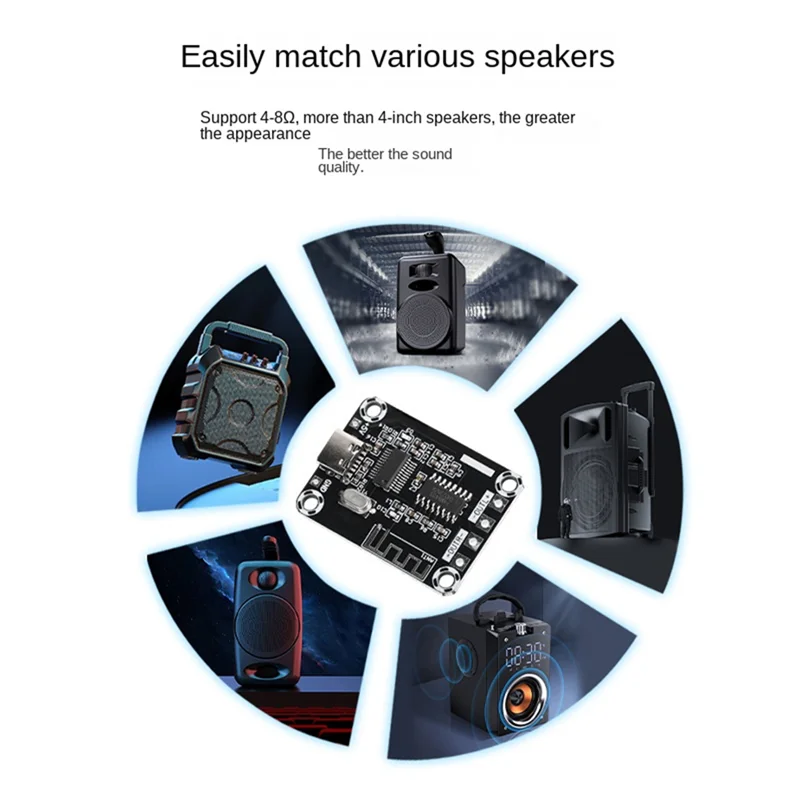 Placa amplificadora Digital Bluetooth PAM8403, Mini carcasa DC5V, módulo de placa amplificadora USB de 5W alimentado por TYPE-C - imagen 4