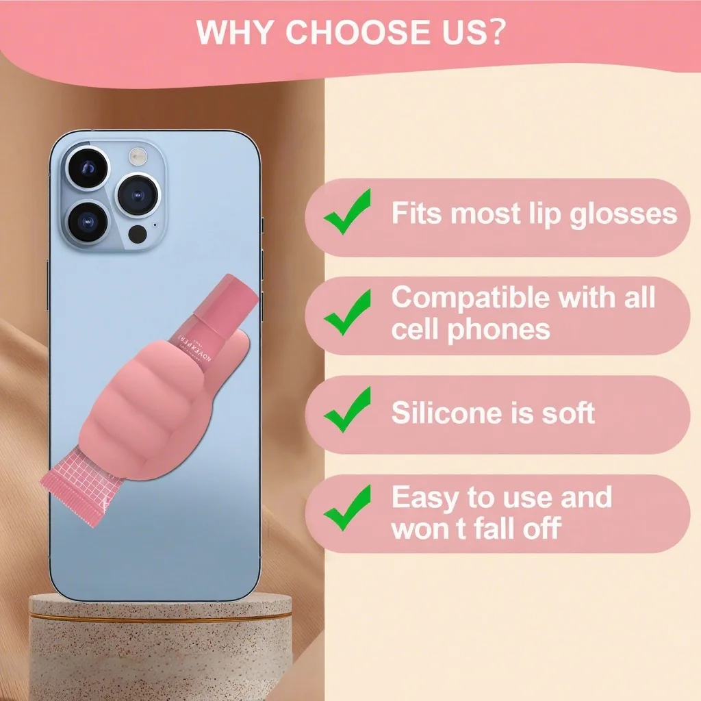 Soporte de silicona para lápiz labial de teléfono, soporte adhesivo fuerte de silicona suave para IPhone 15 14 16 Pro Max Samsung S24 S25, soporte Universal - imagen 3