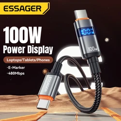Cable USB-C Essager 100W Carga Rápida MacBook Xiaomi Samsung