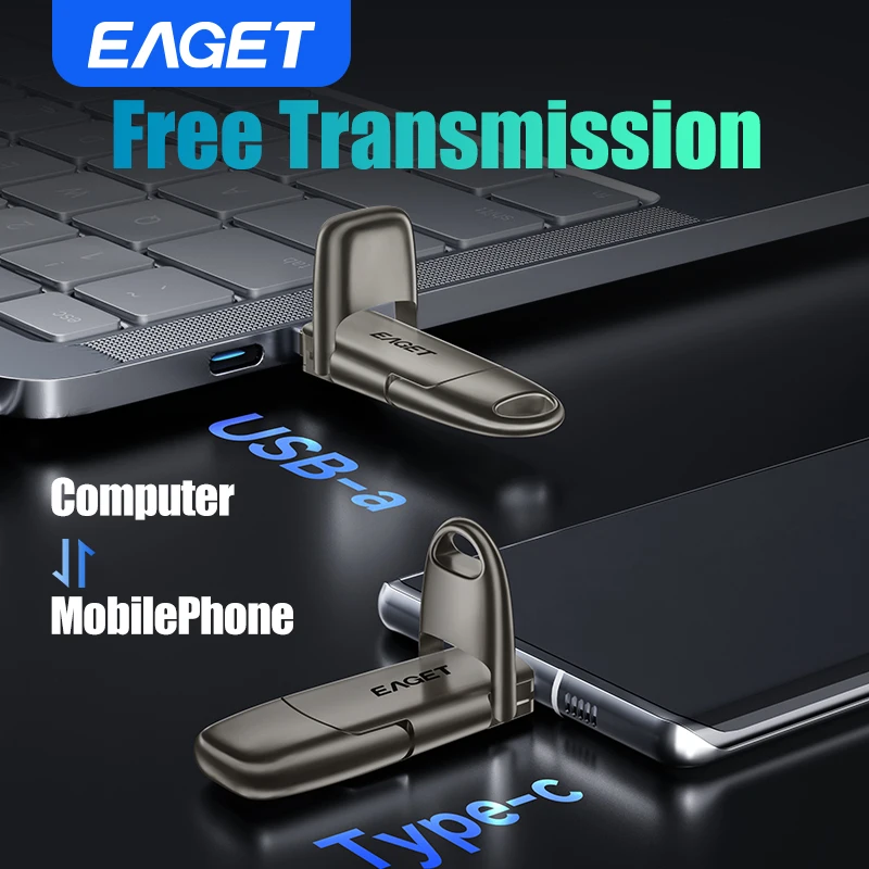 Eaget 1000 MB/s unidad de bolígrafo de estado sólido USB3.2 Gen 2 tipo C unidad Flash 1TB 512GB 256GB 128GB Pendrive para PC Smartphone Tablet - imagen 4