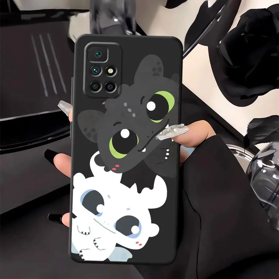 Funda de teléfono suave negra con bonito dragón de dibujos animados para Xiaomi Redmi 9 K40 K80 Pro 10 13C 14C 12C A4 A5 A1 A2 Plus A3 - imagen 2