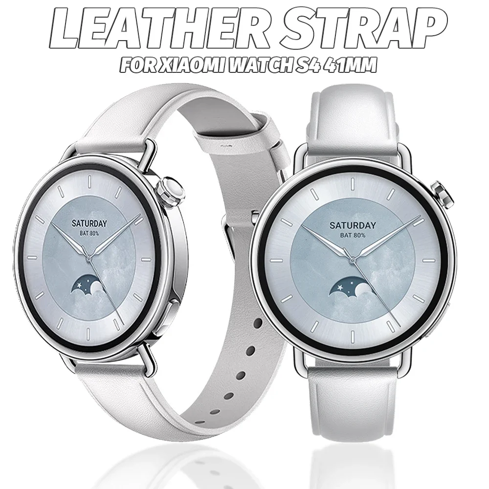 Correa de cuero suave de 18mm para Xiaomi Watch S4, pulsera de 41mm con bucle para Garmin Venu 4 41mm/Venu 2S 3S/265S 255S/Huawei GT6 5 4 41mm