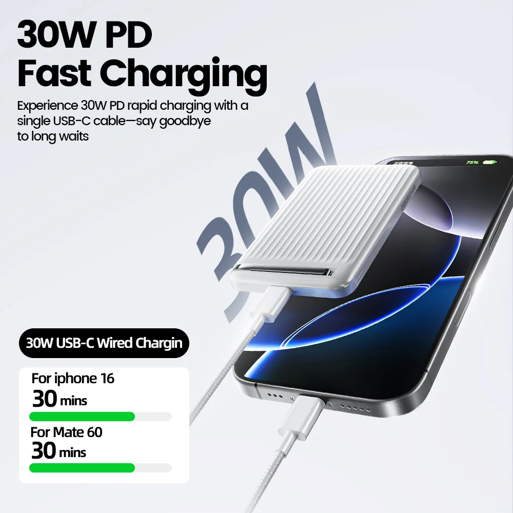 MOVESPEED P03 Qi2 banco de energía inalámbrico 10000mAh carga de grasa magnética Powerbank cargador de batería externo portátil para iPhone 15 14 - imagen 2