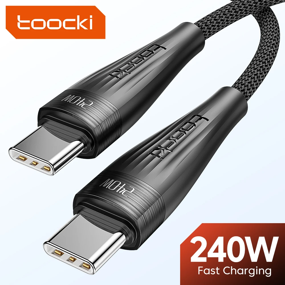 Toocki-Cable USB tipo C a tipo C, cargador de carga rápida PD 240 de 3,1 W para HUAWEI, Xiaomi, Samsung, Poco, IPad, Cable de datos
