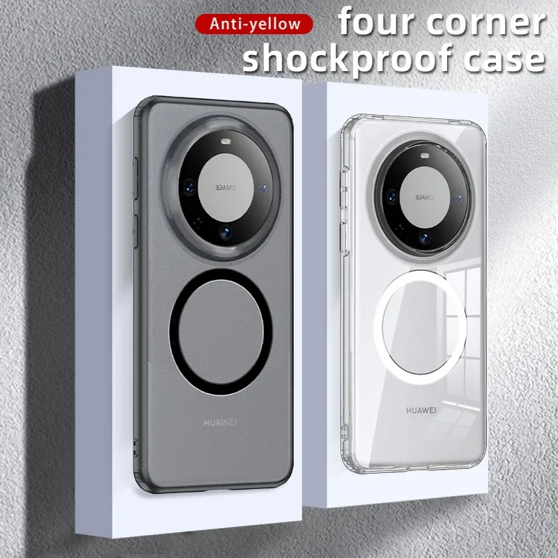 Para Magsafe funda acrílica magnética para PC para Huawei Mate 70 Pro Plus 70pro 60 cubierta mate de carga inalámbrica a prueba de golpes para Mate70