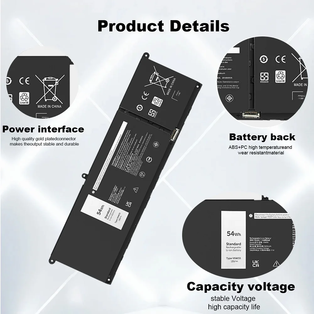 SKOWER G91J0 41Wh V6W33 54Wh batería para Dell Inspiron 15 3511 3515 3520 13 5310 5320 5330 Latitude 3320 3420 Vostro 3510 5620 - imagen 5