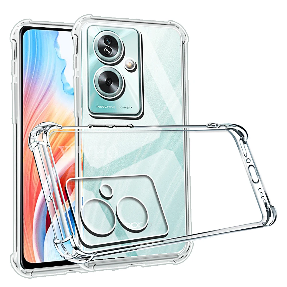 Funda de teléfono a prueba de golpes para Oppo A79 A98 5G A78 A58 A38 A18 4G A53 A53s A52 A72 A17 funda trasera de TPU suave de silicona transparente