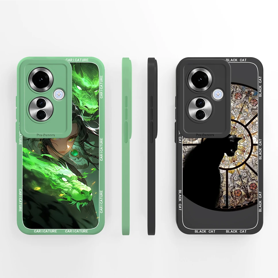 Para Oppo Reno11 Pro 11F 5G Funda de teléfono encantadores patrones de garra de gato Funda de silicona líquida suave para Oppo Reno11Pro Funda de alta calidad - imagen 3