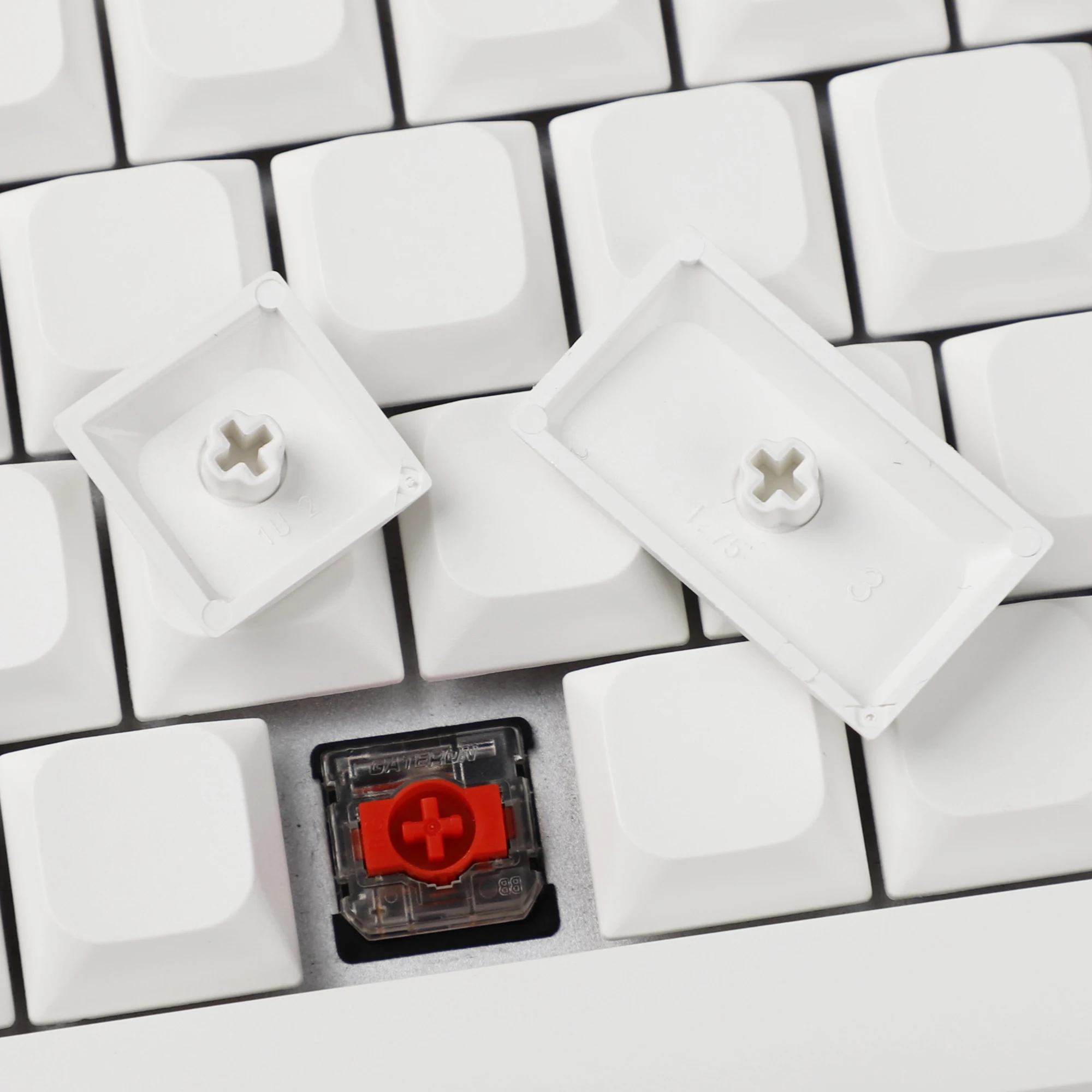 YMDK-Teclado mecánico ultradelgado Mx de bajo perfil, teclas PBT en blanco para Mx 61, 64, 68, 75, 84, 87, 96, 116, 108 - imagen 3