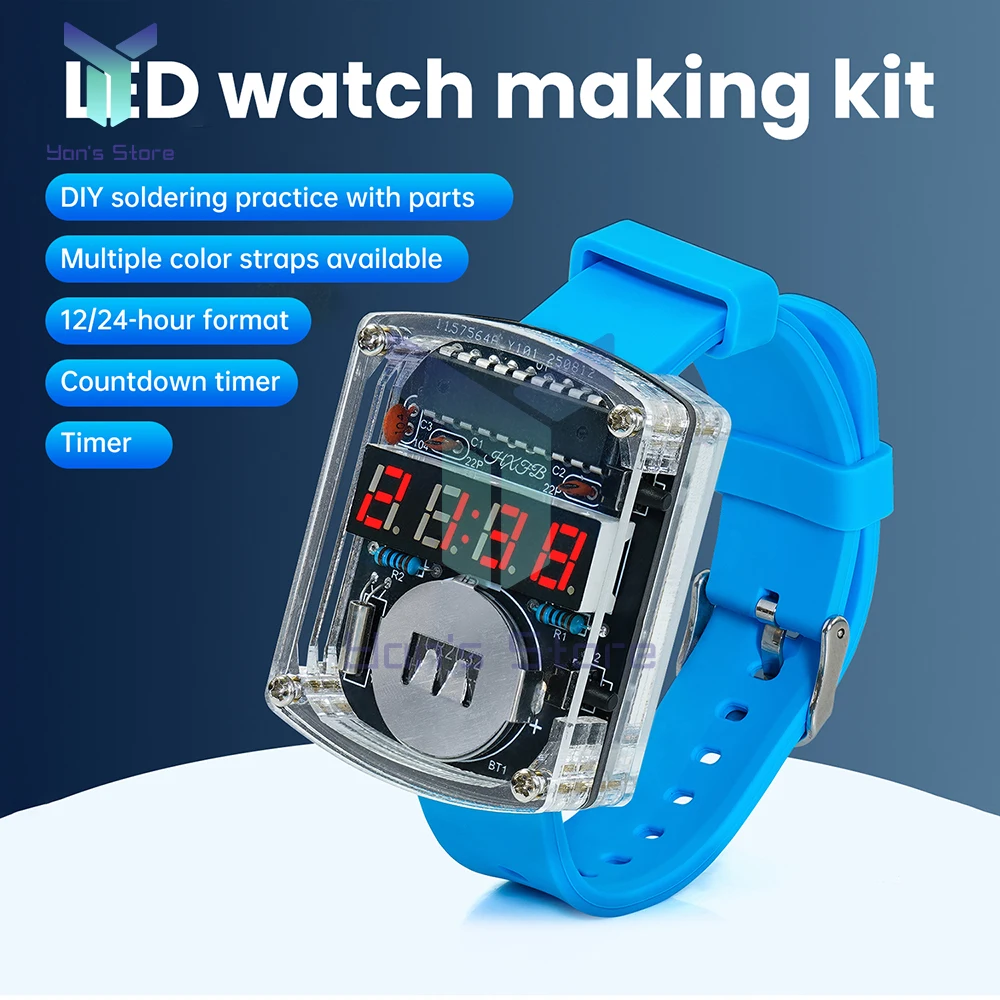 Kit de reloj electrónico DIY, pantalla de tubo Digital LED, proyecto de soldadura creativo, pantalla roja, reloj de tubo Digital, Kit de bricolaje electrónico - imagen 2