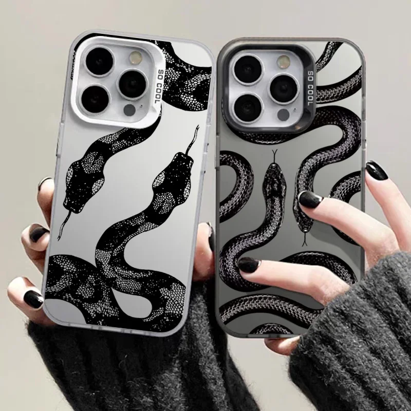 Nueva funda de teléfono de serpiente negra para Xiaomi Mi 11 Lite 5G 14T 14 13T 13 12T 12 12X Poco F5 X5 X3 X6 M6 F6 Pro cubierta de parachoques a prueba de golpes - imagen 3