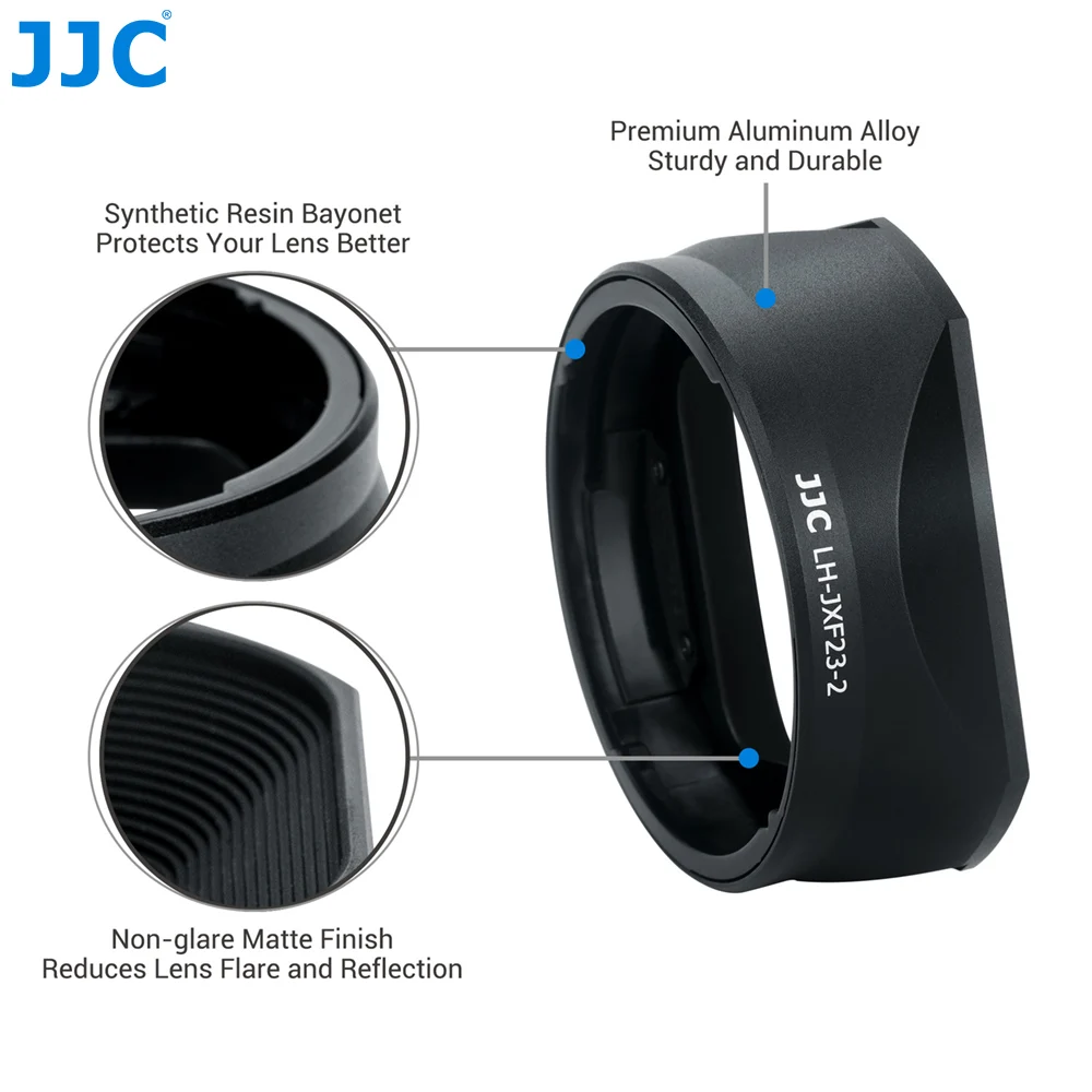 JJC-cubierta de lente cuadrada de Metal para Fujifilm Fujinon XF 33mm F1.4 R LM WR, lente en Fuji XT4 XT3 XT2 XT30II XT30 XT20 XT10, LH-XF23 II - imagen 5