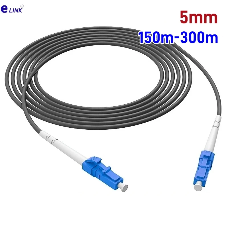 Puente de fibra óptica blindado monomodo 5mm TPU 150m-300m cable de conexión óptico G657A1 de un solo núcleo personalizado 200m 300m 250m - imagen 2