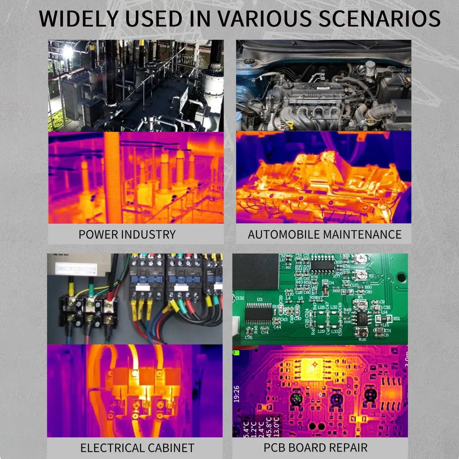 Cámara termográfica portátil TOOLTOP ET15C industrial de 3,5 pulgadas 256*192 -20 ℃ ~+550 ℃   Reparación de automóviles y circuitos - imagen 5