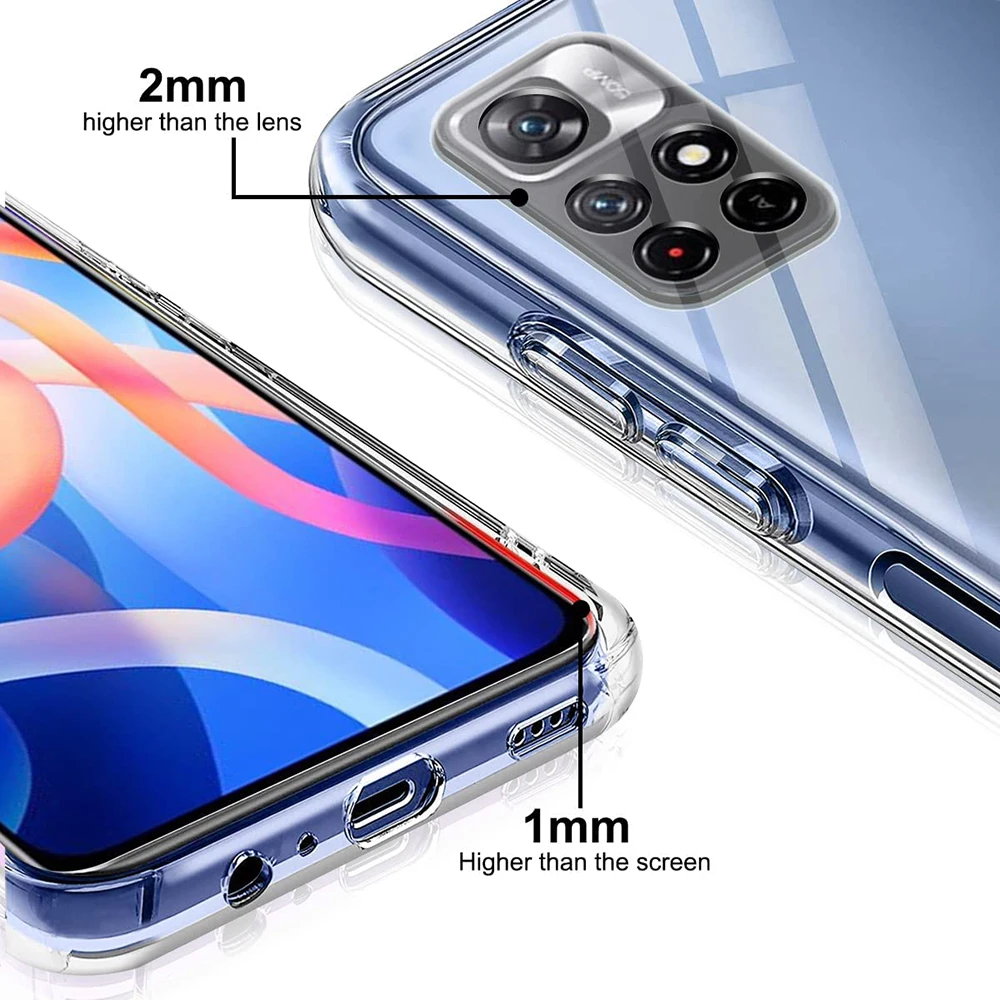 Funda de silicona ultrafina transparente para Xiaomi Redmi Note 12 11S 11E 11T 10 10S 9 9S 8 8T 7 Pro 10A 10C 9A 9C 9T 8 8A 7 contraportada - imagen 2