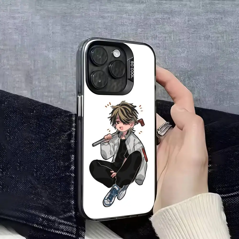 Kazutora Hanemiya T-Tokyo R-Revengers Funda de teléfono para iPhone 15,17,11,14,13,16,12,E,Max,Plus,Air,Pro,Mini cubierta negra mate - imagen 4