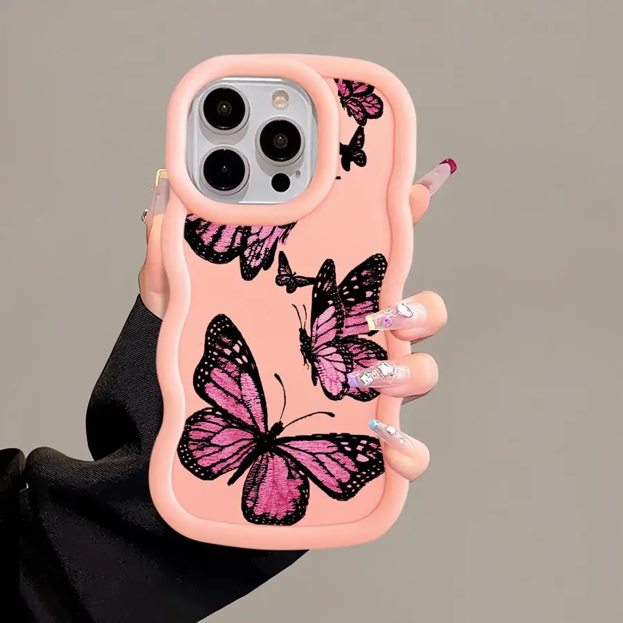 Funda para iPhone 12 XR 14 16 Pro Max 15 Plus 17 Air 13 8 11 Funda de teléfono suave Mariposa de dibujos animados - imagen 2