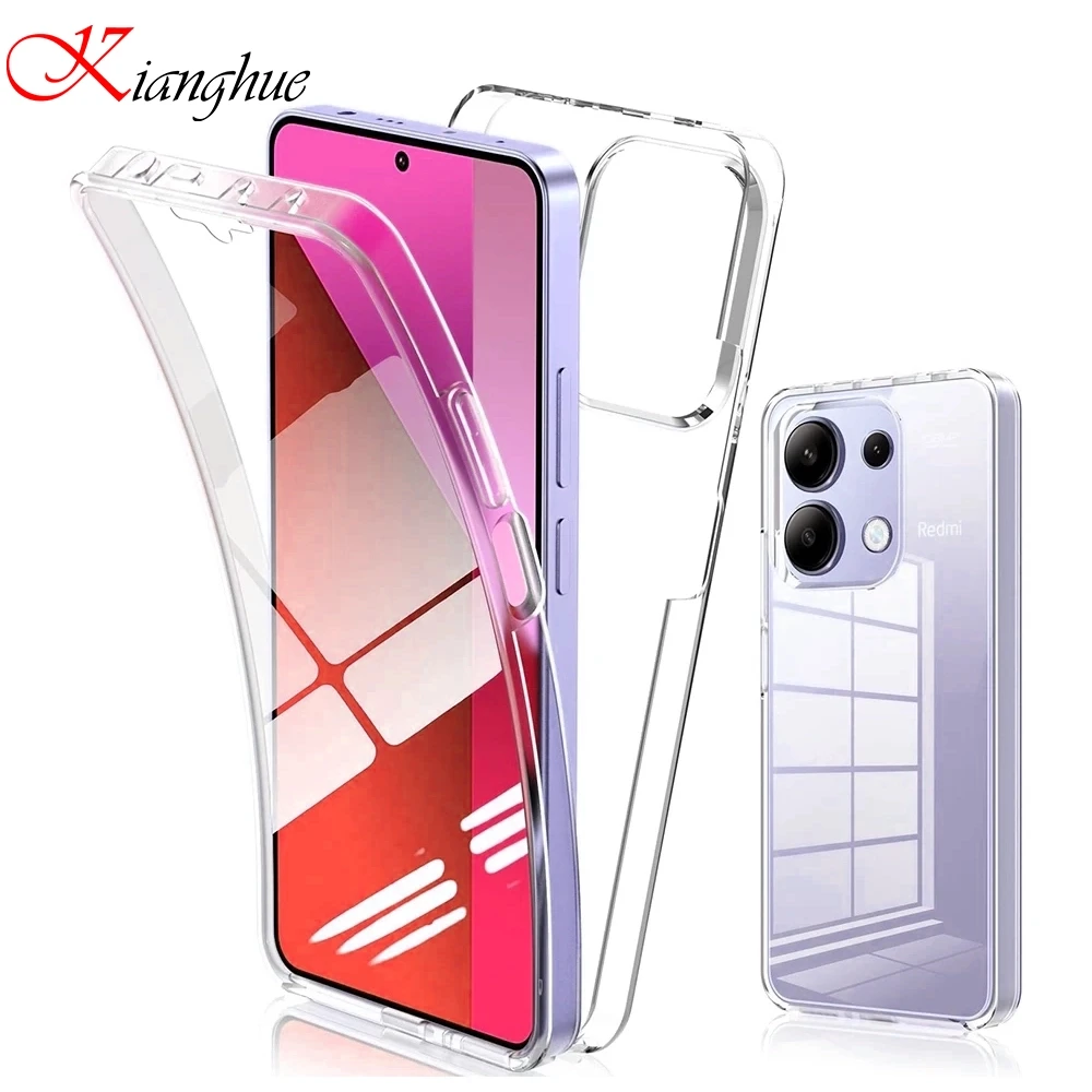 Funda de cuerpo completo 360 a prueba de golpes para Xiaomi POCO F7 F6 F5 X7 X6 X5 Pro 5g híbrido PC carcasa suave de silicona transparente dura ultrafina