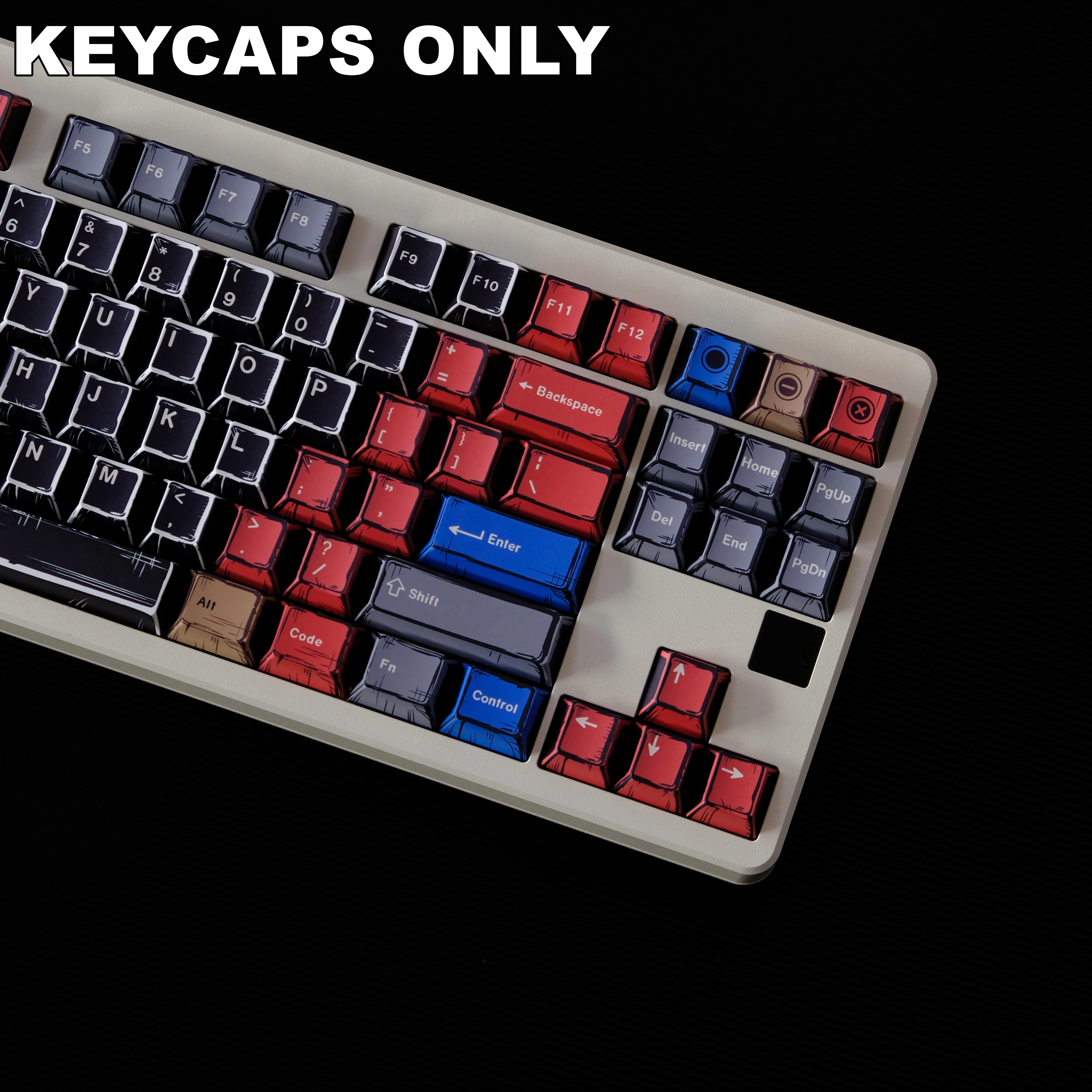 Juego de teclas negras de 151 teclas, teclas de perfil de cereza de material PBT para teclado mecánico MX, juego de llaves estilo 3D, regalo de Navidad - imagen 3