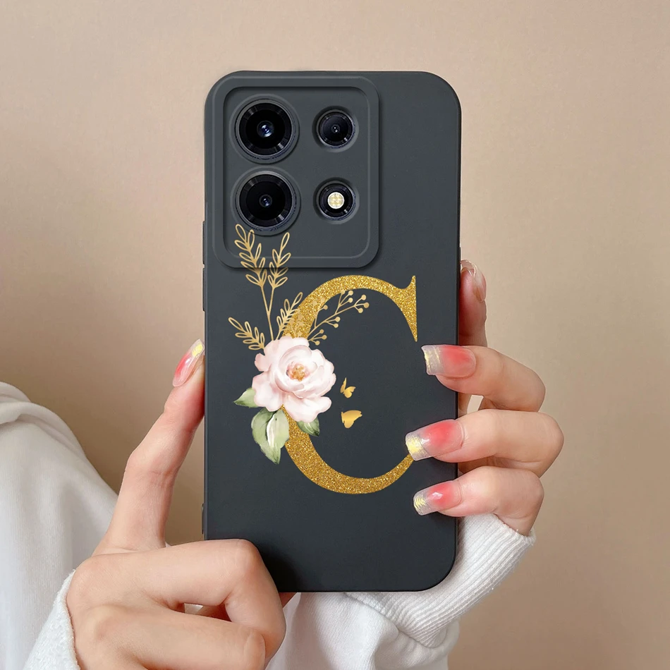 Funda de teléfono para Infinix Note 30 Pro 30Vip 30i, cubierta protectora de lente de silicona líquida con letras elegantes para Infinix Note 30 30Vip 30Pro - imagen 2