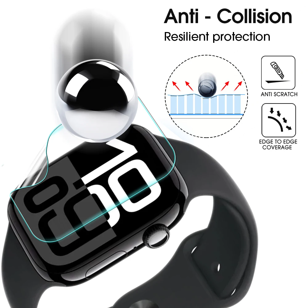 Películas de hidrogel suaves de 2-20 piezas para iWatch, Protector de pantalla curvo completo, no de vidrio, accesorios para iWatch 10, 42MM, 46MM - imagen 3