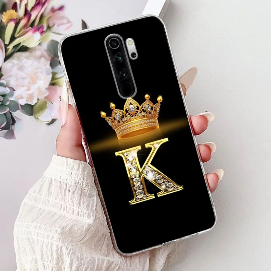 Funda con letra inicial de corona a la moda para Xiaomi Redmi Note 8 Pro Note8 8T, funda de silicona suave TPU para Redmi Note 8 8Pro - imagen 5
