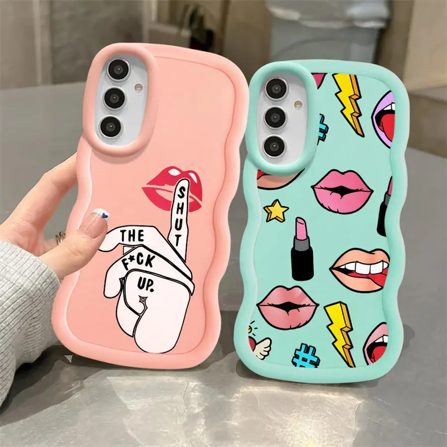 Funda para Samsung Galaxy A26 A34 A13 A14 A16 A12 A33 A35 A11 A36 A21s A15 funda suave para teléfono labios de moda - imagen 4