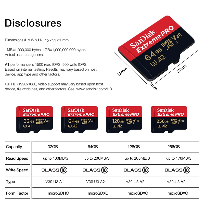 SanDisk-tarjeta Micro SD Extreme Pro Flash de 128GB, SDXC UHS-I, 400GB, 256GB, 64GB, U3 V30, adaptador de tarjeta de memoria TF para cámara DJI - imagen 5