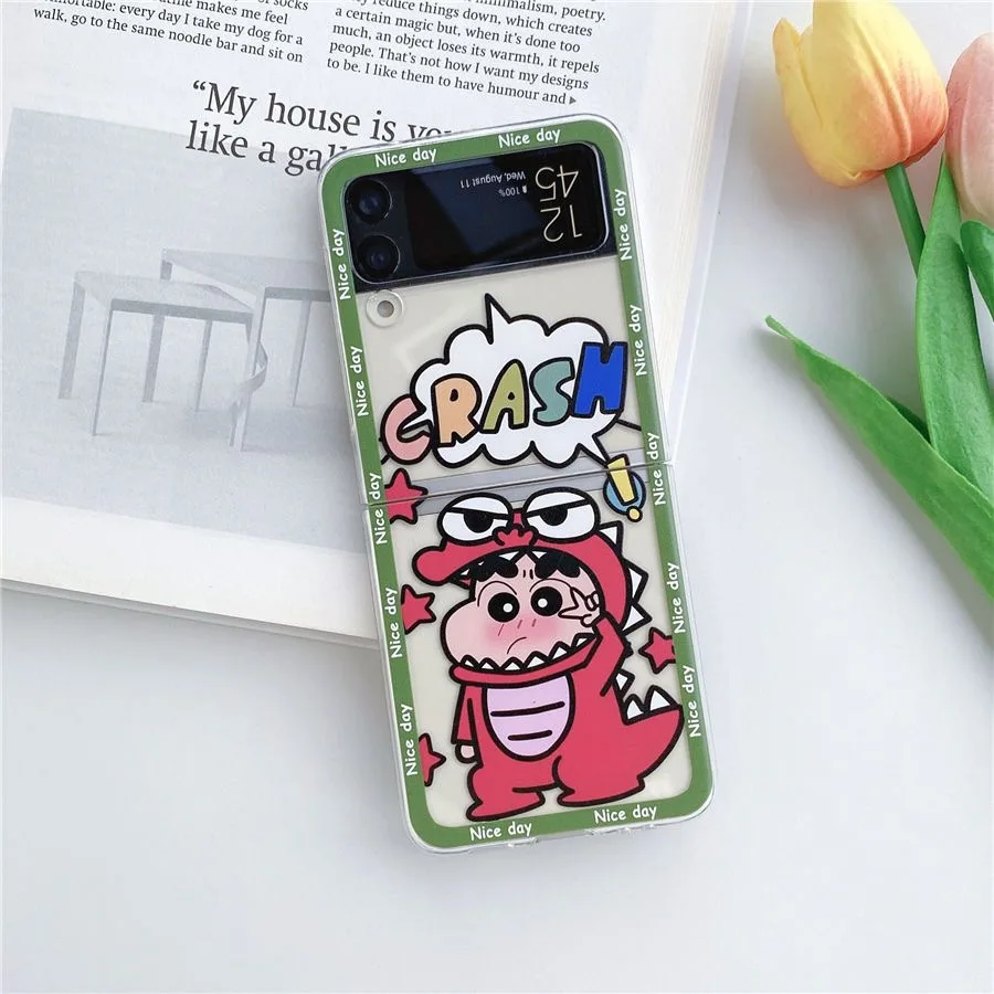 Funda de teléfono bonita de Anime Noharas Shinnosukes para Samsung Galaxy Z Flip 3 4 Z Flip 5 6 Z Fold 4 5G PC funda trasera suave anticaída - imagen 5