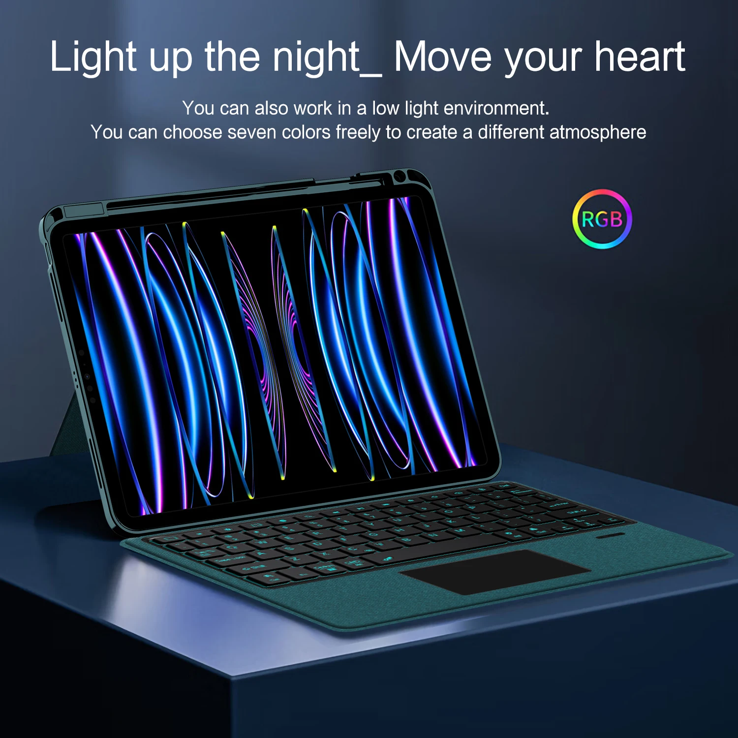 HUWEI teclado mágico para iPad Air 11 pulgadas M3 2025 M2 funda para iPad Air 4th 5th 6th Gen Pro 11 "cubierta de teclado retroiluminado Folio - imagen 3