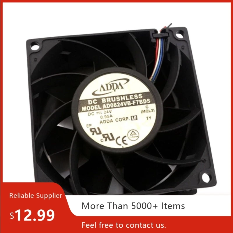 Ventilador de máquina de soldadura 8038 para ADDA AD0824VB-F7BDS 80x80x38mm 24V 0.95A doble bola 6200RPM ventilador de refrigeración 97CFM de alto rendimiento - imagen 2