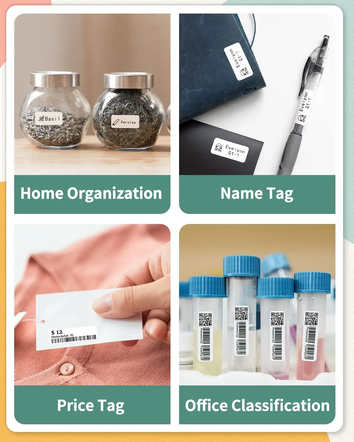 Phomemo-Mini impresora térmica de etiquetas Q30, Q31, D30, papel de impresión impermeable, Anti-aceite, sin pegamento, cinta adhesiva resistente a los arañazos - imagen 4