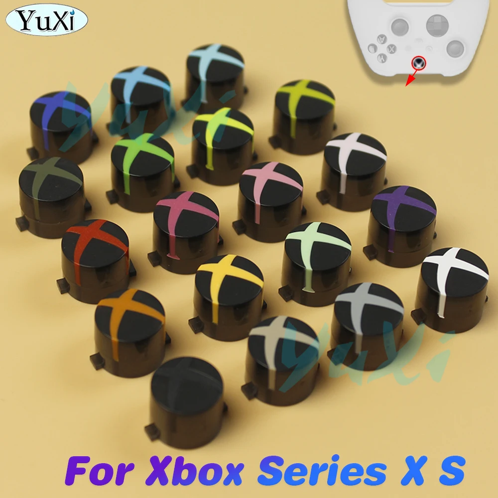 Botones ABXY para Xbox Series X S, controlador de mando inalámbrico, botón de encendido colorido, accesorios de repuesto de llave con logotipo DIY, 1 ud.