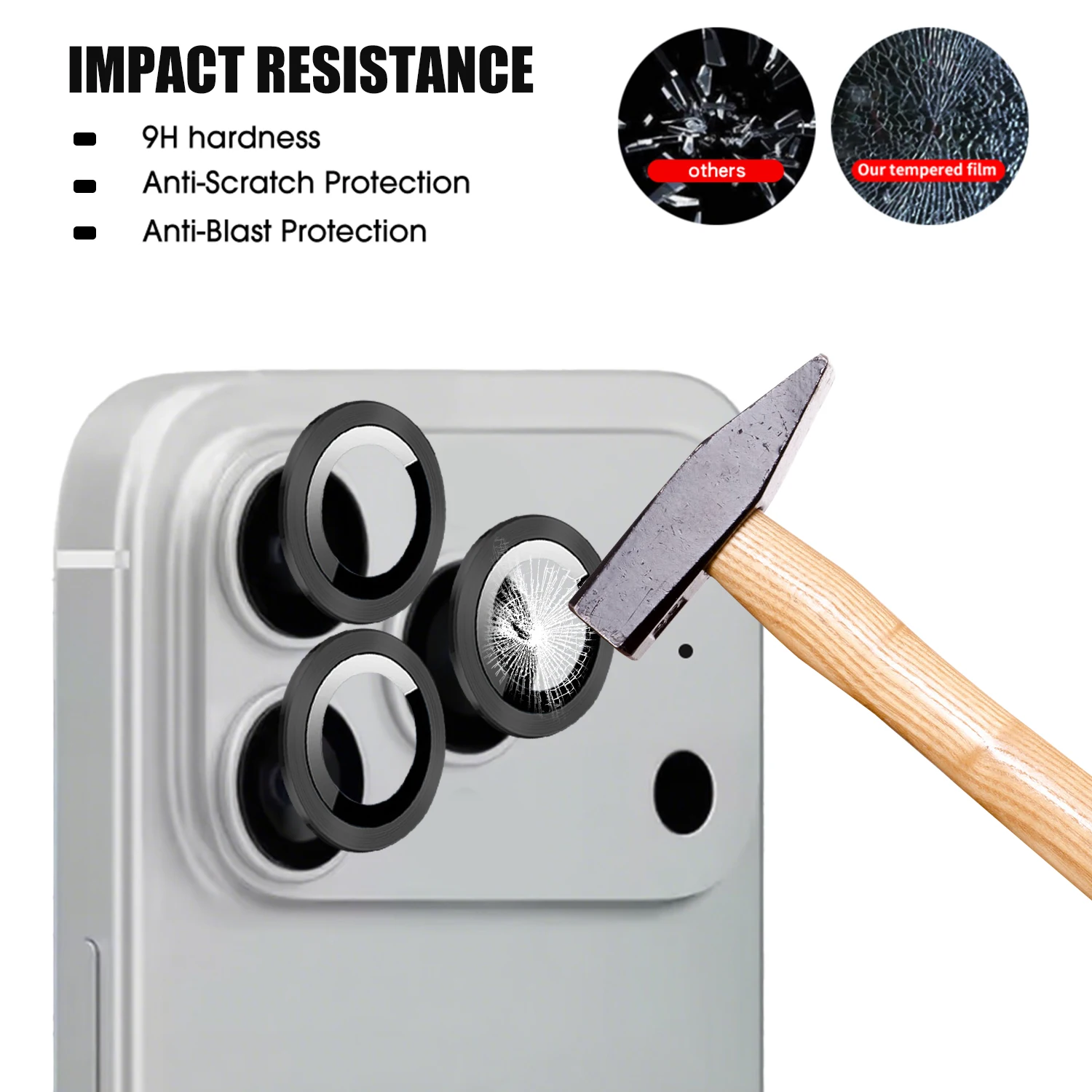 Protector de lente de cámara trasera de Metal para iPhone 17 17Air 17Pro 17ProMax cubierta de lente trasera Protector de pantalla película de anillo de lente para iPhone17 - imagen 5