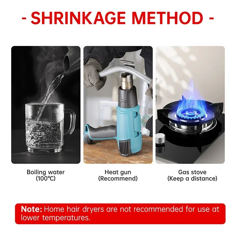 1 ~ 10 Uds nuevo tubo termorretráctil antideslizante ID dorado 15 ~ 45mm cubierta impermeable Protector de mango de bicicleta envoltura de caña de pescar antideslizante - imagen 4