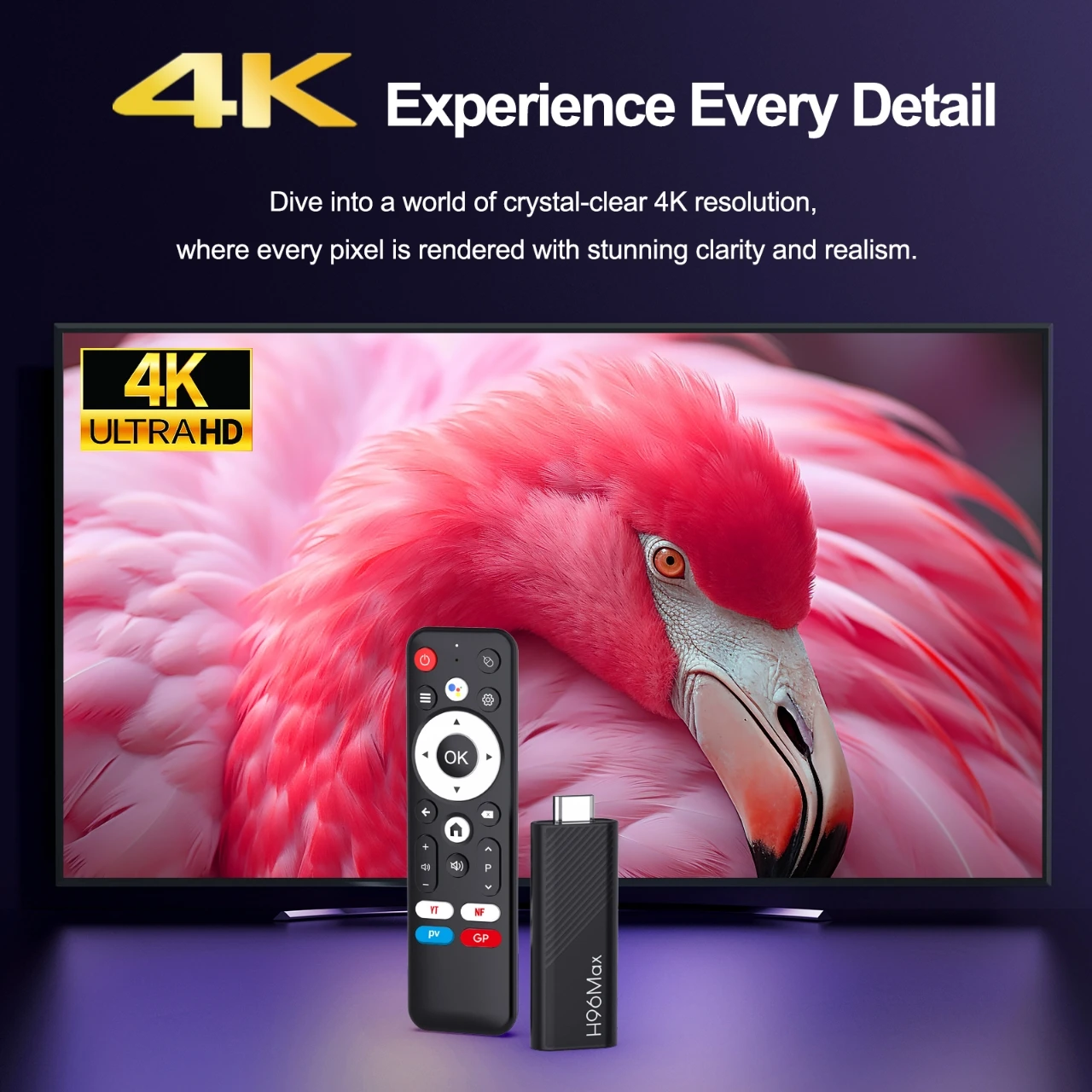 2024 H96 MAX H313 TV Stick Android 14 2GB 16GB 8GB Dual Wifi6 BT5.0 4K HD asistente de voz de Google reproductor multimedia doméstico AI TV Stick - imagen 5